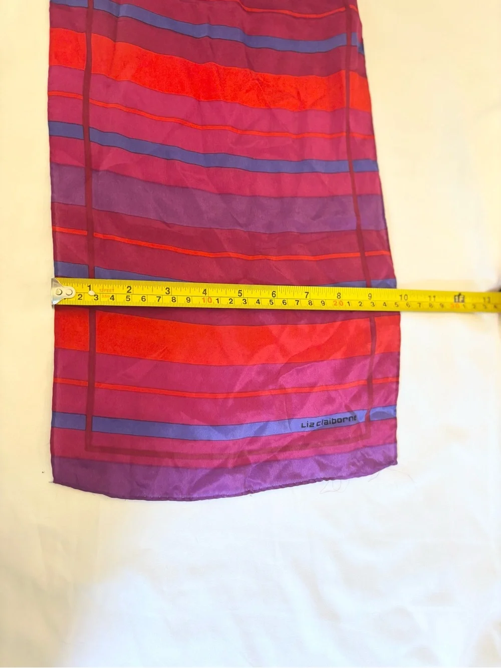 Liz Claiborne Red, Purple & Blue Striped Lightweight Scarf